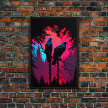 Load image into Gallery viewer, Birds of Prey sitting in a tree, Red-Tailed Hawk art, framed canvas print, birds of prey, hunter birds, animal art