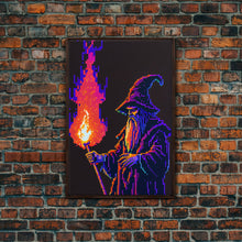 Load image into Gallery viewer, Angry Old Wizard Fire Scepter Gamer Fine Art Print, Wall Decor, Wall Poster, Wall Art Print