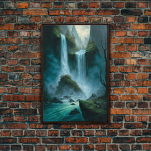 Carregar imagem no visualizador da galeria, Fantasy Waterfall Oil Painting Canvas Print, Framed Canvas Art, Living Room Wall Decoration