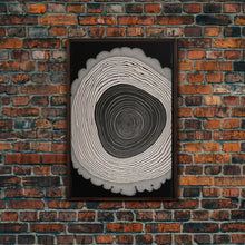 Carregar imagem no visualizador da galeria, Framed Canvas Print Wall Art, Grunge Forest Tree Rings, Abstract Illustrations, Modern Art, Nordic Decor for Bedroom, Tree Cross Section