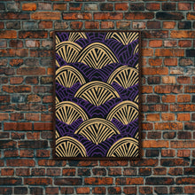 Load image into Gallery viewer, Art Deco Pattern Wall art - Framed Canvas Print - Art Deco - Original painting - Wall art - Office decor - Gold & purple art - Abstract art