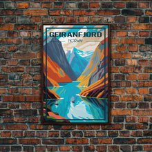Load image into Gallery viewer, Geirangerfjord Wall Art, Norway Travel Poster, Europe Wall Poster, Travel Wall Print, Travel Poster, Travel Wall Art, Canvas Wall Print