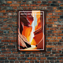 Load image into Gallery viewer, Arizona Artwork, Arizona Poster, Antelope Canyon, Travel Wall Print, Travel Poster, Travel Artwork, Travel Wall Art, Canvas Wall Print