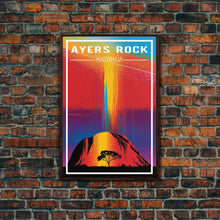 Carregar imagem no visualizador da galeria, Australia Art, Ayers Rock, Australia, Colorful Art, Travel Wall Print, Travel Poster, Travel Artwork, Travel Wall Art, Canvas Wall Print