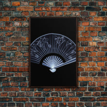 Cargar imagen en el visor de la galería, Folding Fan Wall Art, Chinese Art Print, White Fan, Black And White, Minimalist Print, Wall Decor, Canvas Print, Wall Art, Framed Canvas