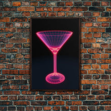 Carregar imagem no visualizador da galeria, 3D Pink Cocktail Wall Art, Pink Wall Decor, 3D Art, Vibrant Art, Minimalist Print, Wall Decor, Canvas Print, Wall Art, Framed Canvas