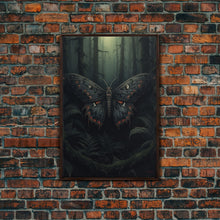 Carregar imagem no visualizador da galeria, Butterfly In Woods, Butterfly Wall Decor, Dark Art, Green Wall Art, Insect Wall Decor, Wall Decor, Canvas Print, Wall Art, Framed Canvas