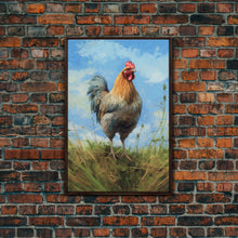Cargar imagen en el visor de la galería, Farmhouse Art, Rooster Painting, Rooster Wall Art, Country Wall Art, Minimalist Wall Art, Wall Decor, Canvas Print, Wall Art, Framed Canvas