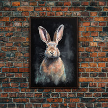 Load image into Gallery viewer, Animal Wall Art, Bunny Art Print, Rabbit Wall Decor, Minimalist Wall Art, Wall Decor, Canvas Print, Wall Art, Framed Canvas Art