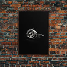 Cargar imagen en el visor de la galería, Classic Wrist Watch Wall Art, Watch Art, Watch Face, Black And White, Minimalist Print, Wall Decor, Canvas Print, Wall Art, Framed Canvas