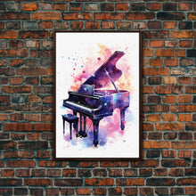 Load image into Gallery viewer, Grand Piano Wall Art, Musical Instrument Print, Studio Art, Framed Canvas Print, Piano Art, Baby Grand Piano