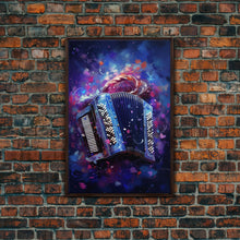 Load image into Gallery viewer, Cosmic Accordion, Instrument Print, Framed Canvas Print Or Poster, Gift For Musician