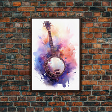 Load image into Gallery viewer, Banjo Gift, Banjo Wall Art Canvas Print, Country Music Art, Guitar Art, Banjo Poster Print, Banjo Gifts, Musical Art, Southern Music Decor