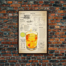 Cargar imagen en el visor de la galería, Cocktail Wall Art, Bar Cart Art, Cocktail Gift, Canvas Print, Wall Art, Vertical Print, Dorm Room Art, Kitchen Wall Decor, Friendship Gift