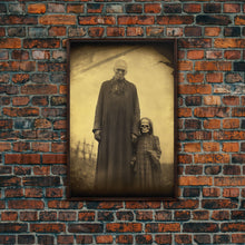 Load image into Gallery viewer, Skeleton Wall Art. Spooky Room Decor, Ghost Art Print, Gothic Wall Decor, Canvas Print, Wall Art, Vertical Print, Home Decor, Wall Decor