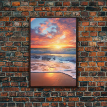 Load image into Gallery viewer, Beach Sunset Wall Art, Nautical Wall Art, Seashore Wall Art, Canvas Print, Wall Art, Vertical Art, Moving Gift, Room Decor, Entryway Prints