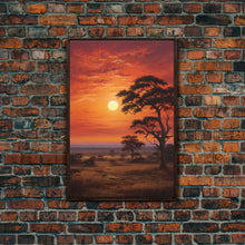 Carregar imagem no visualizador da galeria, African Wall Art, Savannah Wall Art, Canvas Print, Wall Art, Vertical Art, Landscape Print, Retirement Gifts, Apartment Wall Decor, RV Decor