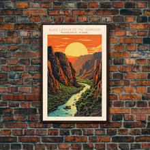 Load image into Gallery viewer, Black Canyon Of The Gunnison National Park Travel Poster Print, Canvas Print Wall Art, Colorado Travel Art, Midcentury Modern Travel Decor