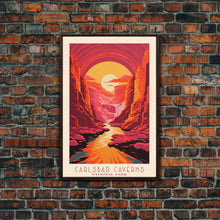 Carregar imagem no visualizador da galeria, Carlsbad Caverns National Park New Mexico Travel Art, National Park Print, Minimalist Travel Art, Midcentury Modern Style Landscape Painting