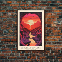 Load image into Gallery viewer, Carlsbad Caverns National Park Travel Poster Print, Canvas Print Wall Art, New Mexico Travel Art, Midcentury Modern Travel Decor