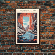 Carregar imagem no visualizador da galeria, Carlsbad Caverns National Park Travel Poster Print, Canvas Print Wall Art, New Mexico Travel Art, Midcentury Modern Travel Decor
