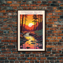 Carregar imagem no visualizador da galeria, Cuyahoga Valley National Park Ohio Travel Art, National Park Print, Minimalist Travel Art, Midcentury Modern Style Landscape Painting