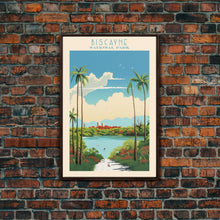 Load image into Gallery viewer, Biscayne National Park, Framed Wall Art Canvas Print, Travel Poster, Florida Travel Art, Roadtrip Decor, Cool Art, Retro State Park Art