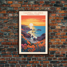 Cargar imagen en el visor de la galería, Channel Islands National Park California Travel Art, National Park Print, Minimalist Travel Art, Midcentury Modern Style Landscape Painting