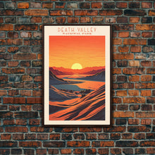 Load image into Gallery viewer, Death Valley National Park Travel Poster Print, Canvas Print Wall Art, California Travel Art, Midcentury Modern Travel Decor, MCM Wall Art