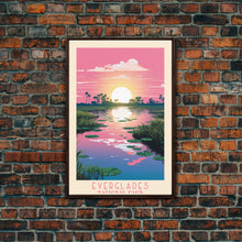 Carregar imagem no visualizador da galeria, Everglades National Park Florida Travel Art, National Park Print, Minimalist Travel Art, Midcentury Modern Style Landscape Painting