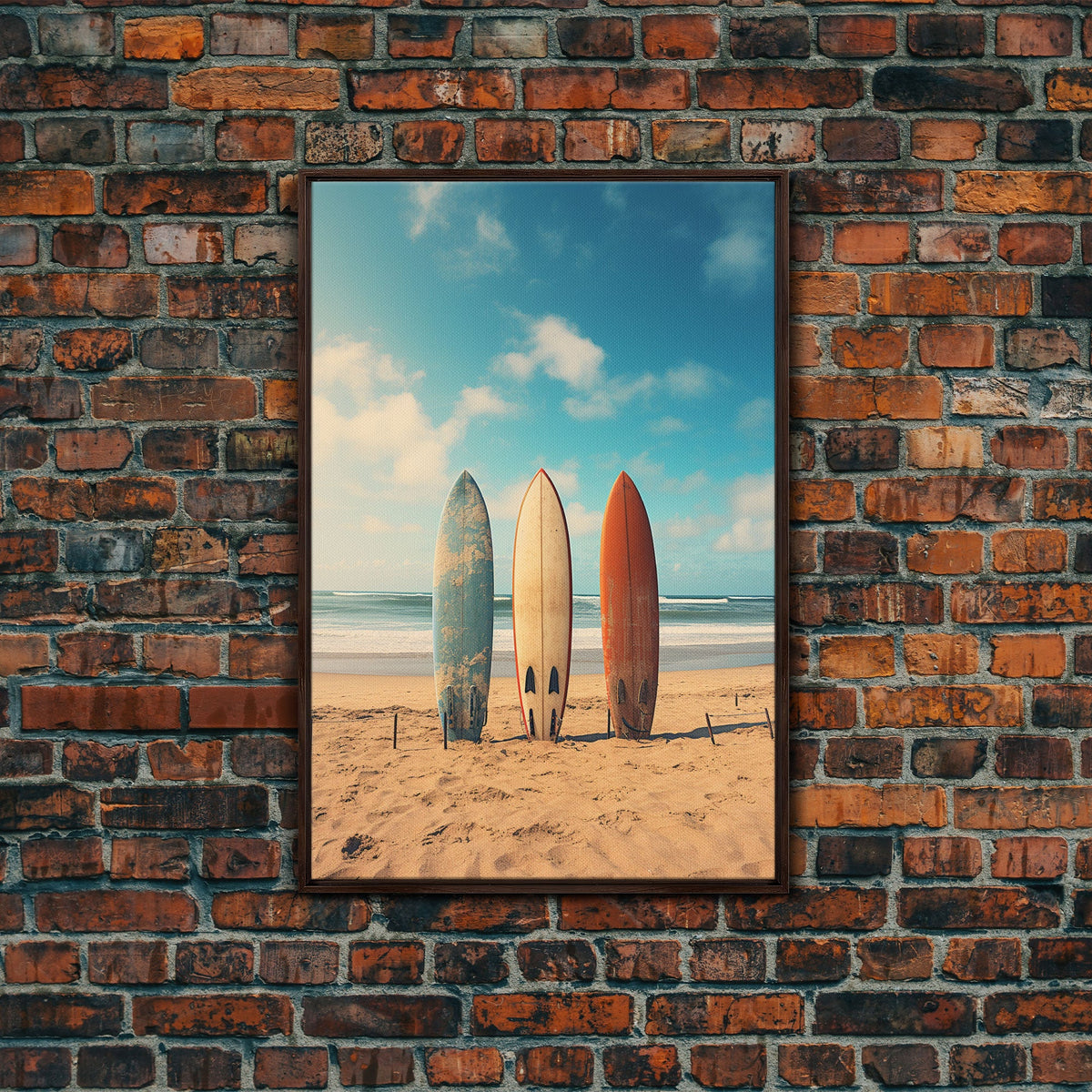 Surf Board Art, Framed Canvas Print, Surf Decor, Surf Art, Surfboard W