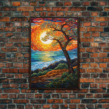 Load image into Gallery viewer, Beach Art, Sunset, Abstract Art, Ocean Wall Art, Canvas Print, Wall Hanging, Portrait Art, Gift For Her, Kitchen Wall Decor, Farmhouse Art