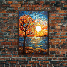Carregar imagem no visualizador da galeria, Abstract Art, Tree Wall Art, Ocean Wall Art, Sunset, Canvas Print, Wall Hanging, Portrait Art, Nature Print, Office Decor, Entryway Prints