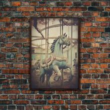 Carregar imagem no visualizador da galeria, Abandoned Circus, Carousel Art, Carnival Art, Canvas Print, Wall Hanging, Portrait Art, College Dorm Decor, Gaming Wall Decor, Office Art