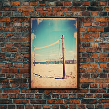 Load image into Gallery viewer, Beach, Volleyball, Beach Decor, Sports Art, Canvas Print, Wall Hanging, Portrait Art, Volleyball Mom, Tiny House Decor, Family Gift