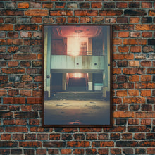 Carregar imagem no visualizador da galeria, Abandoned Building, Retro Wall Canvas Print, Wall Hanging, Portrait Art, Volleyball Mom, Tiny House Decor, Family Gift, Spooky Room Decor
