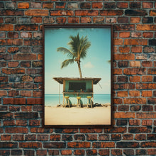 Load image into Gallery viewer, Beach Wall Art, Palm Tree Wall Art, Tropical Art, Canvas Print, Wall Hanging, Portrait Art, Anniversary Gift, Above Bed Art, Bedroom Prints