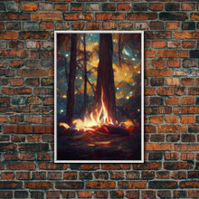 Carregar imagem no visualizador da galeria, Abstract Campfire Art, Framed Canvas Print, Ready To Hang Framed Wall Art, Living Room Wall Hanging