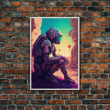 Load image into Gallery viewer, Android deep in thought, AI, fine art poster print