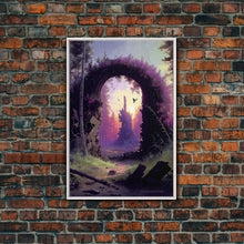 Load image into Gallery viewer, Gateway to another world, the purple realm, fine art poster print, fantasy decor