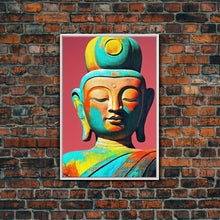 Cargar imagen en el visor de la galería, Colorful rainbow Buddha, framed canvas print zen wall art