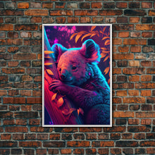 Carregar imagem no visualizador da galeria, Cute Retro Wave Koala Bear, framed canvas print, Animals of Australia