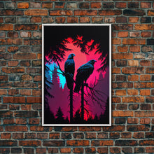 Load image into Gallery viewer, Birds of Prey sitting in a tree, Red-Tailed Hawk art, framed canvas print, birds of prey, hunter birds, animal art