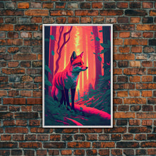 Load image into Gallery viewer, Fuchsia Fox In Woods Forest Twilight Sunset Fine Art Print, Wall Decor, Wall Poster, Wall Art Print