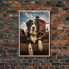 Load image into Gallery viewer, Dog Wall Art, Bernese Mountain Dog Wall Print, Farmhouse Wall Art, Wall Art, Framed Wall Art, Framed Canvas. Wall Print, Wall Canvas