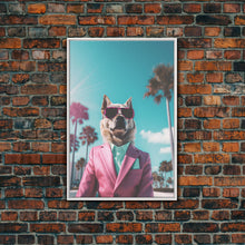 Carregar imagem no visualizador da galeria, Akita Wall Print, Dog Wall Art, Dog Sunglasses, Pink Business Suit, Funny Wall Art, Framed Wall Art, Framed Canvas, Wall Print, Wall Canvas