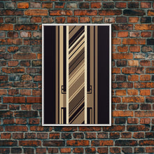 Carregar imagem no visualizador da galeria, Art Deco Wall art, Framed Canvas Print, Art Deco, Gold art, Framed painting, Geometric art, Beautiful art, Lines art, Guest room art