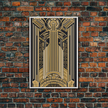 Load image into Gallery viewer, Art Deco Pattern Wall art - Framed Canvas Print - Art Deco - Gold & black art - Wonderful art - Lines art - Geometric art - Office wall art