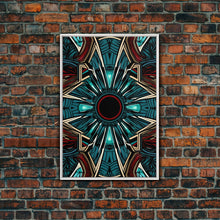 Load image into Gallery viewer, Art Deco Pattern Wall art - Framed Canvas Print - Art Deco - Red & blue art - Colorful painting - Patterns art - Wall art - Living room art