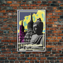 Load image into Gallery viewer, Indonesia Wall Art, Borobudur Temple, Java, Travel Wall Print, Travel Poster, Travel Artwork, Travel Wall Art, Canvas Wall Print